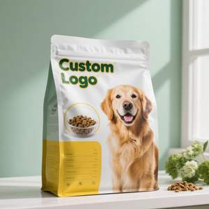 Sachet d'emballage pour aliments pour chiens à fond carré, personnalisable avec logo, refermable, en PET de qualité alimentaire, haute résistance pour films épais - Product Image 1