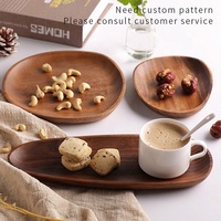 Assiettes à dîner en bois de bambou pour enfants, cuisine, gâteau, Dessert, Restaurant, Style japonais, 9 pièces