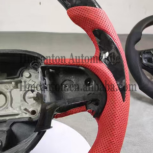 Volant de direction en cuir perforé en fibre de carbone forgée le plus populaire pour Dodge Challenger - Product Image 5