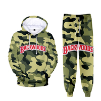 Ensemble de sweats à capuche streetwear surdimensionnés à épaules tombantes, entièrement imprimés par sublimation 3D personnalisée, motifs Backwoods Cookie RAW, dessins animés et anime