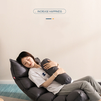 Fauteuil de sol moderne d'extérieur en tissu, inclinable, en forme de L, avec dossier réglable et extensible, design pliable pour salon