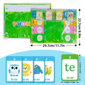 Juego de Tarjetas de Aprendizaje de Vocabulario para Jardín de Infancia, para Lectura <span class=keywords><strong>y</strong></span> Ortografía, Tabla de Bolsillo de Doble Cara para Construir Palabras - Product Image 6
