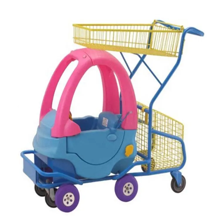 Keranjang Belanja Anak, Kereta Belanja Plastik Mobil Mainan Supermarket Anak-anak