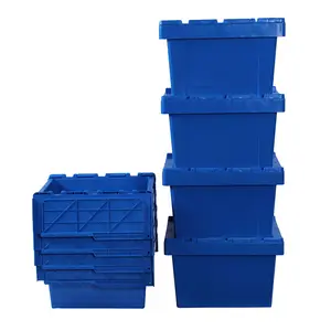 整理と便利さのためのふた付きビン付きのふた付き収納ボックストート付きの頑丈なプラスチック容器