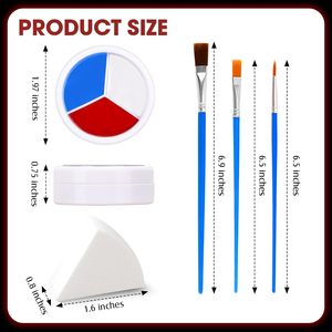 Kit <span class=keywords><strong>de</strong></span> Pintura Facial Profesional, Suministros <span class=keywords><strong>para</strong></span> <span class=keywords><strong>Pintar</strong></span> <span class=keywords><strong>Caras</strong></span>, Colores Listos <span class=keywords><strong>para</strong></span> Usar en Fiestas y 3 Colores <span class=keywords><strong>de</strong></span> Pintura Corporal - Product Image 5