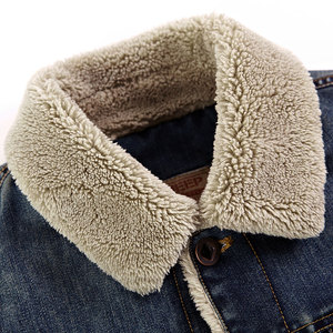 Men's Vintage <strong>Sherpa</strong> Fleece Lined <strong>Denim</strong> Biker <strong>Jacket</strong> Plus Size Casual Button-Up Coat in Stylish Jean Style Winter Woven <strong>Jacket</strong> - Product Image 6