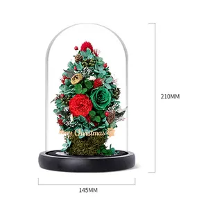 Christmas Decoration Hydrangea Tree Immortal Flowers Suppliers Direct Sale Eternal Rose Preserved Flower In Glass Dome