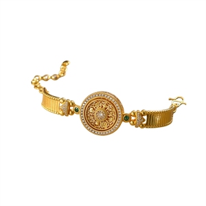 Nueva Pulsera de Estilo Chino Vintage con Brújula de los Ocho Tesoros Giratoria de Circonio, Joyería de Mano Versátil de Lujo de Alta Gama - Product Image 5