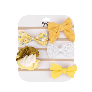 Ensemble de bandeaux pour cheveux en tissu de mousseline de soie pour bébé européen américain, dentelle, nœud, bandeau doux sans trace, accessoires de cheveux mignons pour princesse, cadeau - Product Image 1