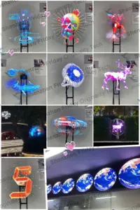 45-200CM HD 3DホログラフィックディスプレイプロジェクターLEDファン3Dホログラム3D LEDファンディスプレイ3Dホログラフィック広告ディスプレイファン