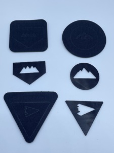 Tシャツと帽子用プリントフックとループバッキング付きベルクロウェーブパッチ用カスタムモダンラウンドポリエステル - Product Image 3