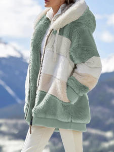 Cappotto Invernale Caldo in <span class=keywords><strong>Peluche</strong></span> con Cerniera e Tasche, con Cappuccio, Vestibilità Ampia per <span class=keywords><strong>Donna</strong></span> - Product Image 5