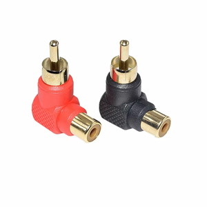 Adaptor steker konektor sudut kanan RCA 90 derajat adaptor Audio siku <span class=keywords><strong>M</strong></span>/F laki-laki ke Perempuan - Product Image 1