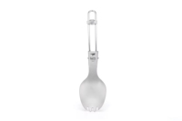 Couteau-fourchette 2 en 1 ultra-léger pliable en titane gris argent sablé, réutilisable, écologique, portable, pour le camping et les voyages