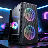 Gabinete de PC Micro ATX con Rejilla Frontal, Ventilador RGB, Mini Torre, Soporte de Acero SPCC, PSU ATX, para Juegos y Oficina, Tamaño Personalizable, en Stock