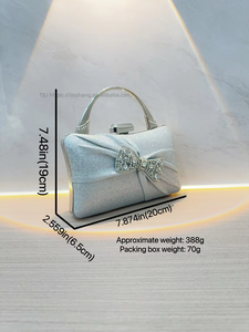 Pochette de soirée pour femme avec motif diamants plissés, bandoulière unique, fermeture éclair, en polyester, pour événements et dîners - Tanjing - Product Image 5