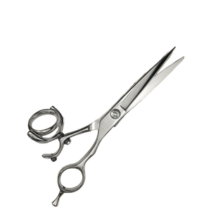 Tijeras de peluquería para mascotas de alta gama de Taiwán, para diestros, de 8 pulgadas, con mango curvo y punta de acero inoxidable, para perros y gatos - Product Image 1