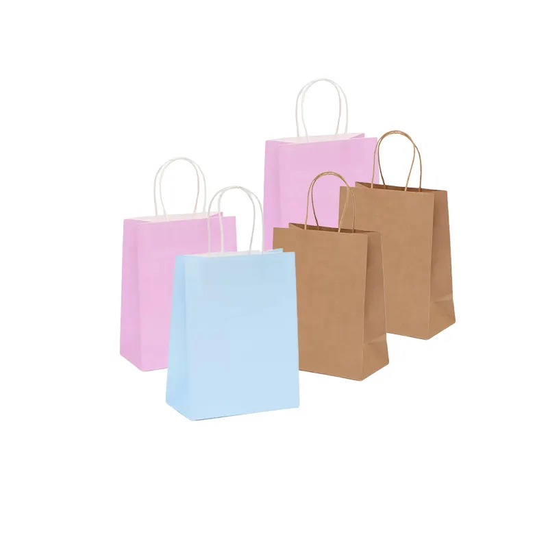 Wholesale Personalized Brand LOGO Small Brown Restaurant, Recyclable Package Coffee Take Away Kraft Paper bags/