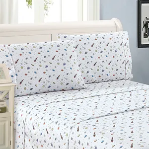 Wholesale Aoyatex Kids 4 Piece Microfiber New Design Bed Sheet Sets