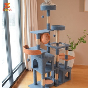Arbre à chat extra large et haut, tour pour chat, condo, maison pour chat, pour chats d'intérieur de grande taille, meuble d'activités avec jouet pour jouer, gratter, se cacher et grimper - Product Image 1