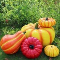 Grande sculpture réaliste de citrouille en résine, sculpture de fruits et légumes pour la décoration extérieure de ferme et d'Halloween