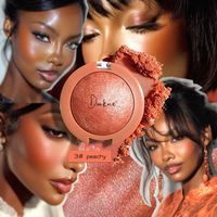 Bedak Rias Wajah Grosir Darkme Powder Blush Warna Cokelat Peach Terracotta Berkilau dengan Hasil Akhir Mutiara Glitter Highlighter Blush
