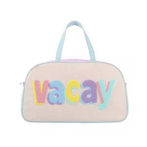 Sacs personnalisés en gros, nouvelle collection, grande capacité, sac de sport imperméable, sac à main monogramme, sac de voyage, sac de sport crème Vacay - Product Image 3