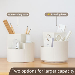 OEM/ODM เครื่องเขียนสำหรับนักเรียน360 ° ที่ใส่ปากกาทรงกลมแบบหมุนได้โต๊ะพลาสติก - Product Image 4