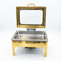 Nouveau Réchaud de Luxe Rectangulaire Doré 2026 de 9 Litres pour Buffet, Chauffe-Plats pour Événements de Restauration