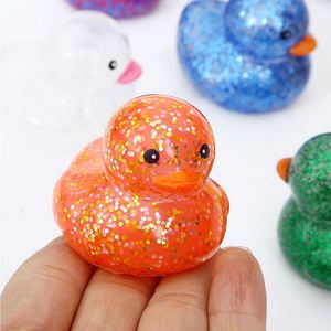 Wholesale New Laser Sequins Plastic Little Yellow Duck Squeeze Sound Children's Water Play <b>Bath</b> Toy - Product Image 4