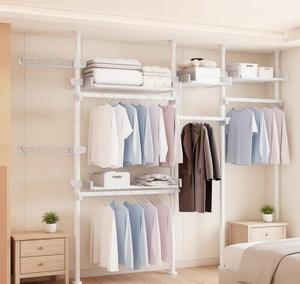 Floor-Standing <b>Clothes</b> Foldable Wing <b>Storage</b> Rack - Product Image 5