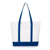 Sac fourre-tout en toile de coton écologique 16 oz avec fermeture épaule, taille et couleur personnalisables, motif lettres, design contrastant, polyvalent pour le shopping