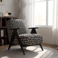 Fauteuil à bascule écologique en teck doré, design moderne et luxueux, housse en coton, rembourrage en mousse, pour salon, chambre, maison