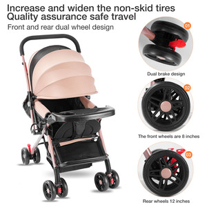 Nhỏ gọn xe đẩy trẻ sơ sinh bé pram gấp Trọng lượng nhẹ du lịch pushchair với tựa lưng có thể điều chỉnh tán cốc chủ lưu trữ giỏ - Product Image 6