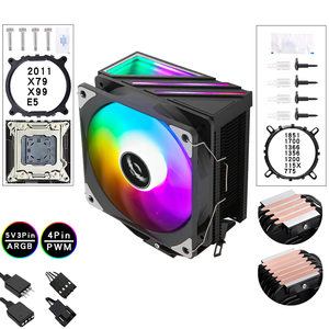 Qiuzaim ARGB Tower 4/6ท่อทองแดง X79 CPU ฮีทซิงค์4ขา1700พัดลม CPU 120มม. ปริซึม1151 2011เงียบ/1200/1366/AM4 - Product Image 1