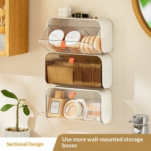 Caja de Almacenamiento de Cosméticos Multifuncional de Pared con Diseño Transparente de Múltiples Compartimentos - Product Image 6