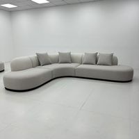 Ensemble de canapés de bureau modernes et doux, modulaires, en cuir synthétique, éponge haute densité, blanc, design luxueux pour salon, cadre en bois