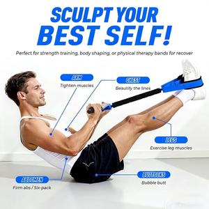 Entrenador de resistencia con pedal para yoga y abdominales, con mangos de tubo de látex engrosados y banda de resistencia duradera - Product Image 5