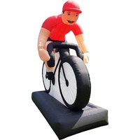 Vélo gonflable géant de sortie d'usine en PVC Offre Spéciale, modèle de vélo gonflable avec ventilateur pour la publicité