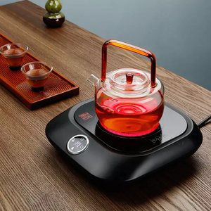 Pot kopi tahan panas gagang kaca merah Infuser kaca aman kompor 650ml kualitas tinggi - Product Image 2