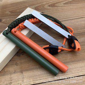 Allume-feu en tige de magnésium 12,7x127 mm, outil de survie en plein air, camping, couleur orange réfléchissante, vert militaire - Product Image 1