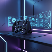 Volante de Carreras con Pantalla Táctil, Volante de Juego F1 con Force Feedback, Motor de Vibración, Compatible con PC y Móviles