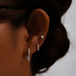 CANNER Juego de Joyería Clásica de Plata de Ley 925 de 3 Piezas, Juego de Aretes de Aro en Forma de U con Baño de Oro de 18k para Mujer - Product Image 6