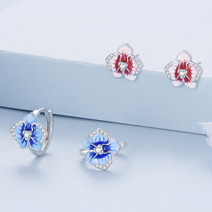 <span class=keywords><strong>Orecchini</strong></span> a bottone con fiore Phalaenopsis di colore sfumato <span class=keywords><strong>orecchini</strong></span> in argento 925 stile signora squisito - Product Image 4