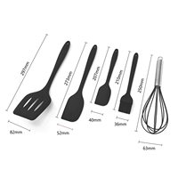 5 buah Set peralatan silikon tahan panas, Spatula sendok Pasta aksesori rumah dan dapur