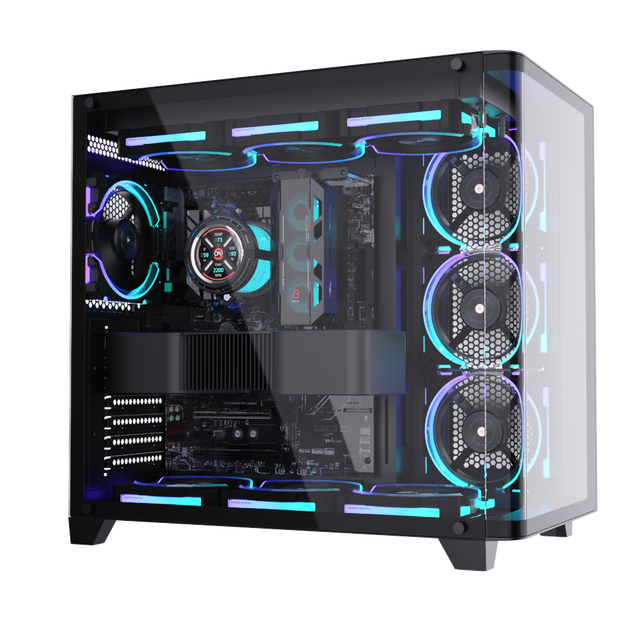 ALSEYE High Quality Computer Case Ocean-9-B Black Color PC Case With Glass Window
