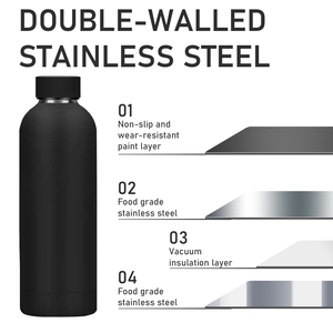 Bouteille d'eau isotherme étroite en acier inoxydable mat, personnalisée et anti-fuite, pour le sport et la montagne, produit d'usine Topnovo - Product Image 5