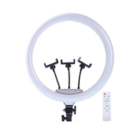 Lampu cincin LED 22 inci untuk fotografi, lampu cincin 22 inci Tripod 2m dengan 3 pemegang ponsel klip di ponsel & remote control