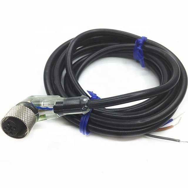CL3-12 M12  4-Pin Male Connector Cable for Proximity Sensor Photoelectric Switch, 2m/5m Custom Length