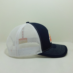 Casquette Trucker Sundown Bleu Marine avec Panneau Avant en Maille, Applique en Caoutchouc en Relief, Réglable, Unisexe, Décontractée, Printemps-Été, 6 Panneaux - Product Image 3